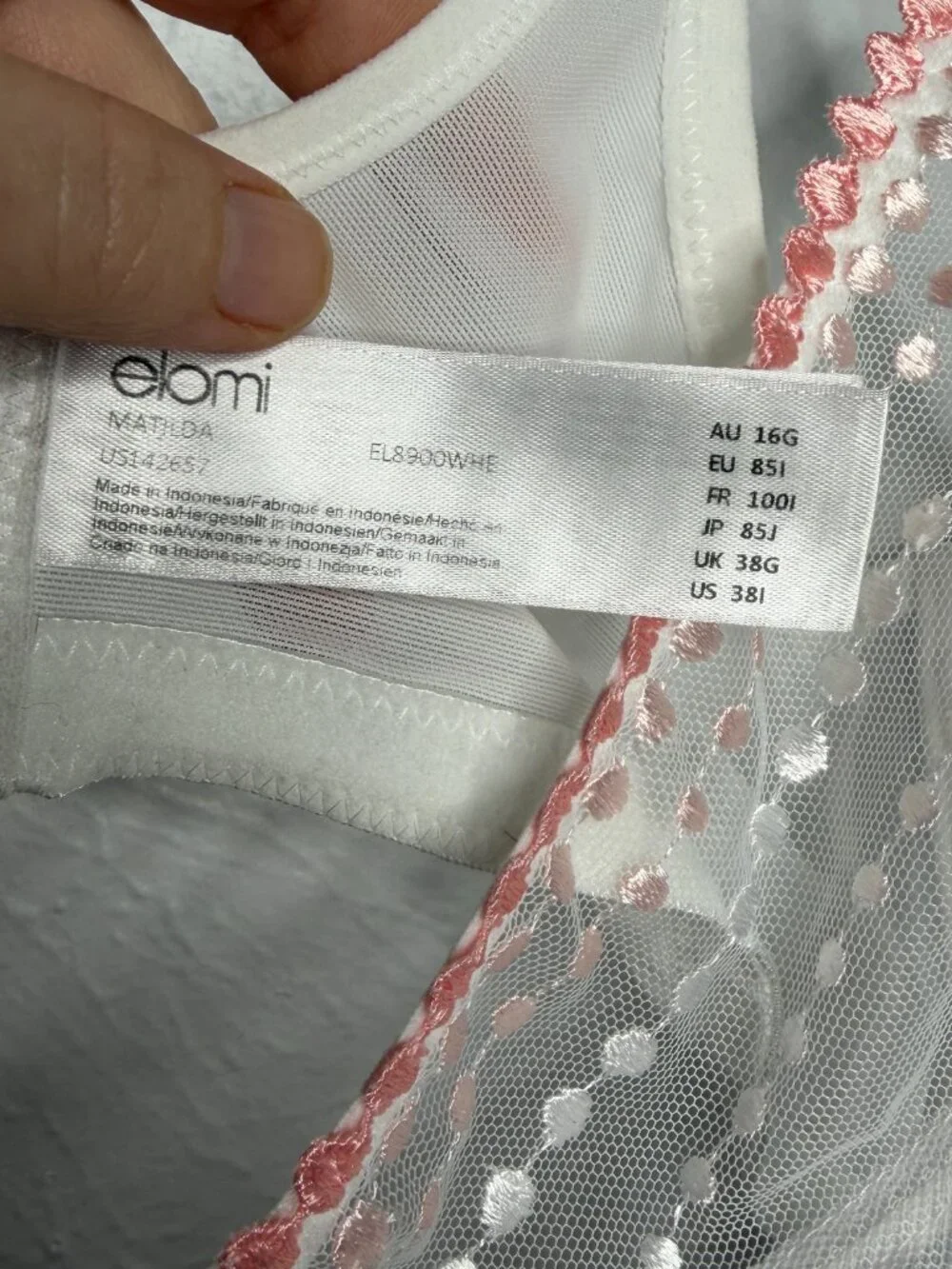 elomi Matilda Full Figure Matilda Underwire Bra Size 38I
